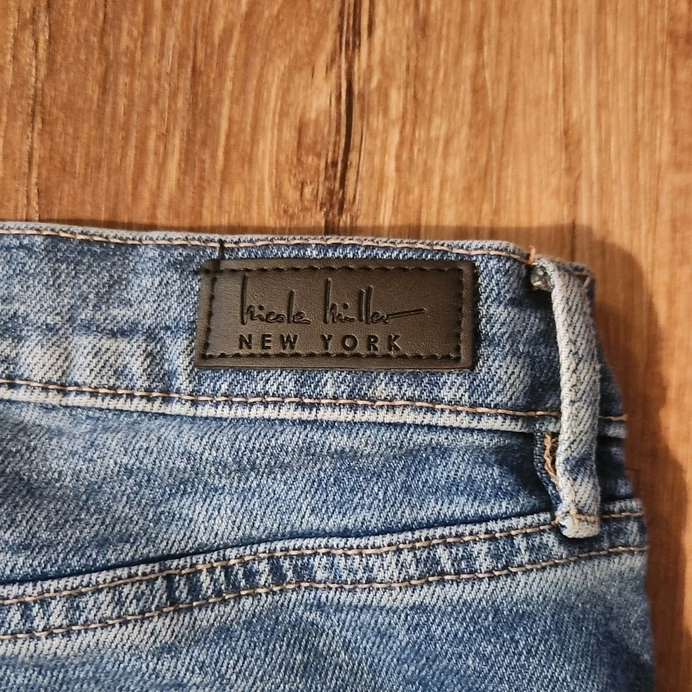 Nicole Miller New York Nomad Super High Rise Straight Denim Jeans Size 12 - Picture 13 of 15